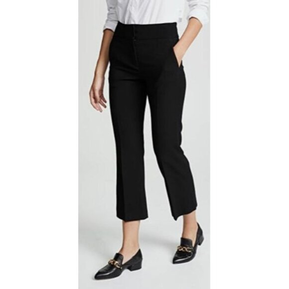 Veronica Beard BLACK Cormac Cropped Flare Pants Trousers-sz 10 - Picture 1 of 12